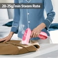 thumbnail image 3 of Mistaha Portable Mini Travel Steamer Iron with Foldable Design - 1300W Power, 120ml Water Tank, 20s Fast Heating, 20-25g/min Steam Rate - Compact Handheld Garment Steamer for Home Dorm Travel - Pink, 3 of 6