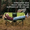 thumbnail image 6 of VILLEY Double Camping Chair w/Cooler Bag, Extra Wide Loveseat, Heavy Duty Padded Camping Couch, Portable Folding Chair w/Carry Bag Steel Frame Cup Holders for Camp Lawn Picnic Sports, Support 600LBS, 6 of 7