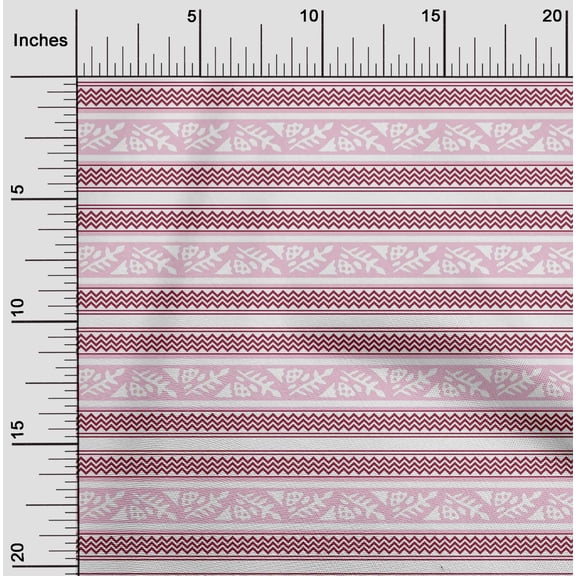 oneOone Georgette Viscose Blush Pink Fabric Ethnic Block Quilting Supplies Print Sewing Fabric By The Yard 42 Inch Wide