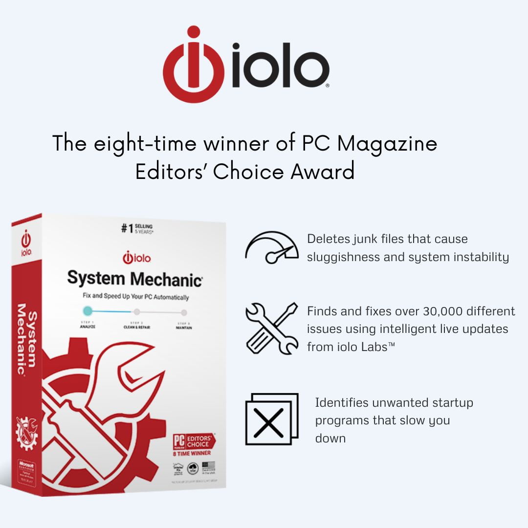 System Mechanic, Clean, Repair, and Optimize Up Your Windows PC, 10 Devices, 1 Year (Digital Download)