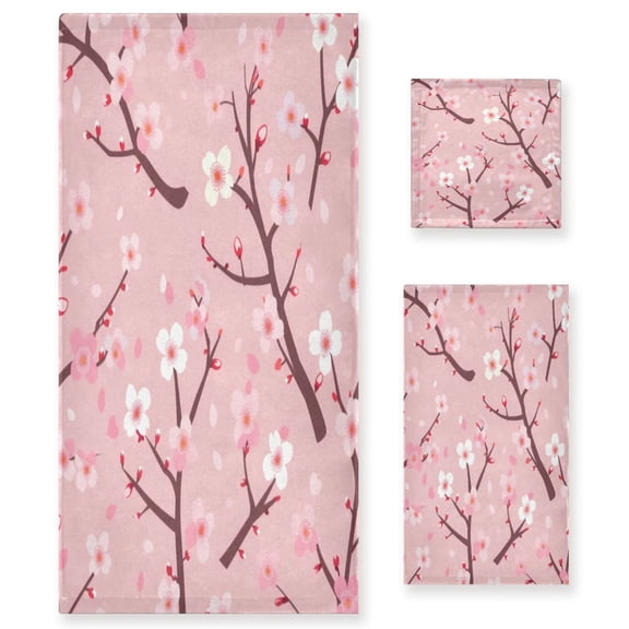 Three-Piece Towel Set Face Towel Towel Set Hand Towel Bath Towel Cotton Bath Towels Bath Towel Sets Hand Bath Towels Pink Plum