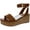 Brown Leather, variant on Franco Sarto Womens Presley Leather Ankle Strap Wedge Sandals