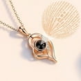 thumbnail image 1 of Je t'Aime en 100 Langues Incrusté de Strass Creux Coeur Collier de Projection, 1 of 8