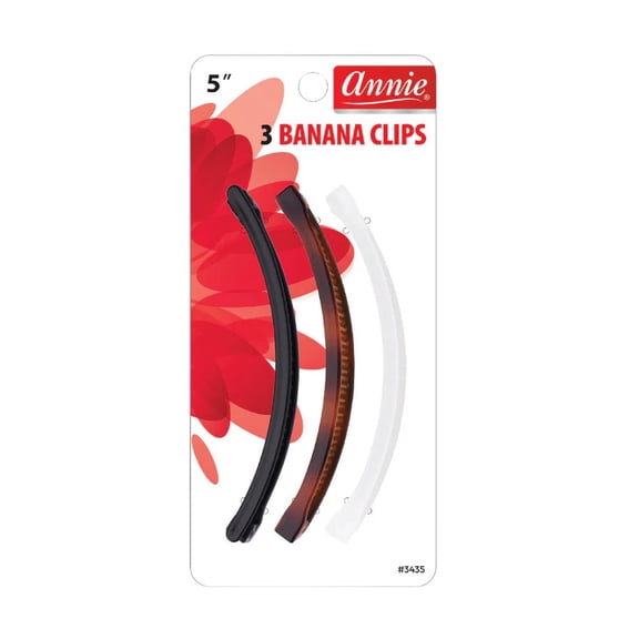 Annie Banana Fashion Clip 3 Count – Choose Size | Oval Hair Clips Black, Tortoise & White