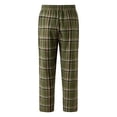 thumbnail image 3 of Men's Casual Pants Drawstring Elastic Waist Plaid Prints Trousers with Pockets Lounge Soft Comfortable Slacks for Men Army Green L, 3 of 5