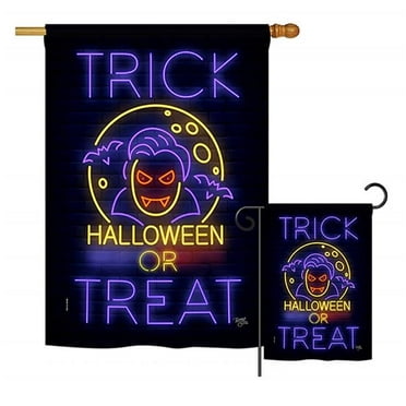 Breeze Decor BD-HO-G-112087-IP-BO-D-US18-BD G162087-BO Halloween Dracula Fall Impressions Decorative Vertical 13 x 18.5 in. Double Sided Garden Flag