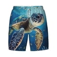 thumbnail image 4 of Lsque Mens Swim Trunks Watercolor Turtle Pattern - Bathing Suit Compression Liner - Beach Swim Shorts Swimwear - (S-3XL) - Stretch Quick Dry -Large, 4 of 9