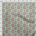 thumbnail image 4 of oneOone Cotton Jersey Mint Green Fabric Florals Craft Projects Decor Fabric Printed By The Yard 58 Inch Wide, 4 of 4