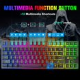 thumbnail image 4 of Wireless Gaming Keyboard and Mouse Combo with 87 Key Rainbow LED Backlight Rechargeable 3800mAh Battery Mechanical Feel Anti-ghosting Ergonomic Waterproof RGB Mute Mice for Computer PC Gamer (Black), 4 of 9