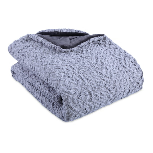 Berkshire Blanket Cable Knit Sherpa Comforter Set - Walmart.com ...