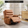 thumbnail image 4 of 360 Swivel Rocker Chair Small Rocking Recliner for Small Spaces, Upholstered Fabric Glider Nursery Chair with Side Pockets with Cup Holder, Massage and Heat Recliner, 4 of 7