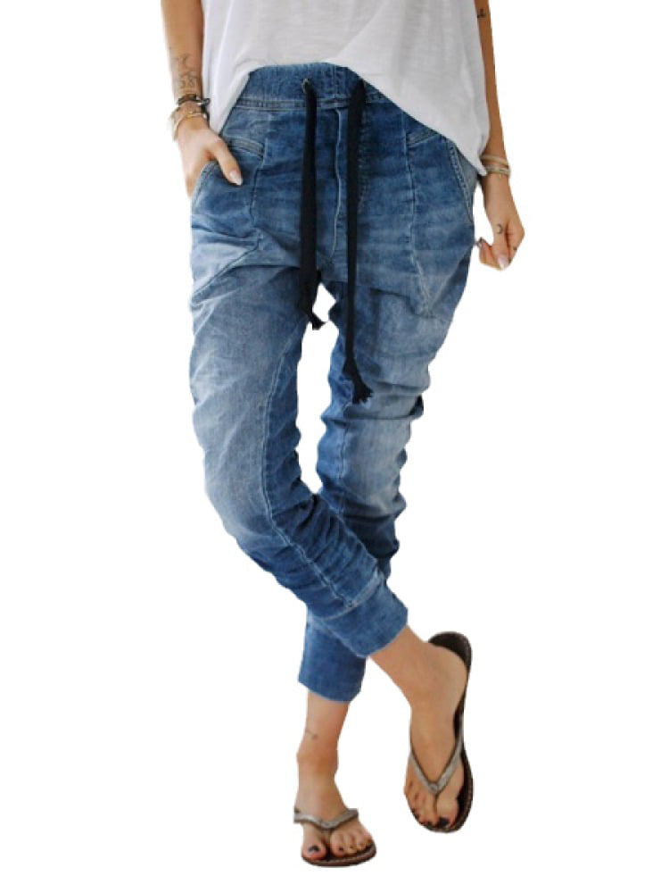 Moily Toddler Little Boys Girls Ripped Western Jeans Denim Pants Elastic Waistband Casual Trousers 