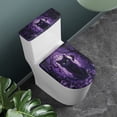 thumbnail image 3 of HELLHERO Stylish 2 Piece Toilet Cover, Elastic Edge Polyester Toilet Top Cover Set & Non-Slip, Easy Care, Washable, Elastic Installation Mysterious Floral Motif, 3 of 8
