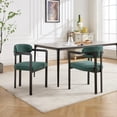 thumbnail image 3 of Boucle Dining Chairs Set of 2 – Mid-Century Modern Upholstered Kitchen Chairs with Wing Back, Ergonomic Backrest & Black Metal Legs for Dining Room, 3 of 10