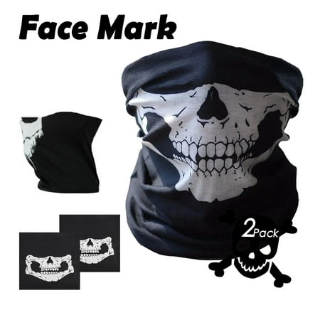 Skull Face Mask Half for Women Men Dust Wind UV Sun Protection Bandana Face Mask for Rave Festival Motorcycle Riding Biker Fishing Hunting Outdoor Running Mask Multifunctional Headwear