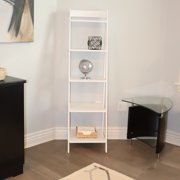 Jela Solid Wood 5 Shelf Ladder Bookcase White