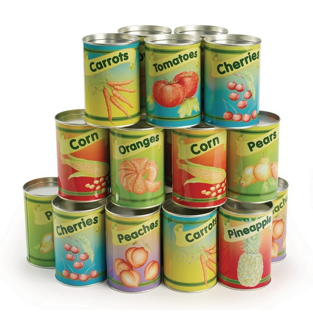 Excellerations Realistic Tin Can Play Food , Pack of 20, Educational