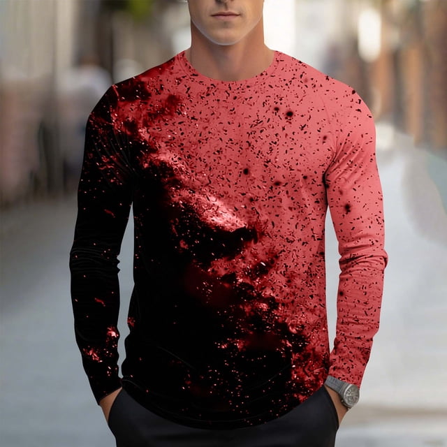 Blusas y camisas de manga larga con cuello redondo, moda casual para hombre, estampado deportivo, blusas de manga larga con cuello redondo, camisas para hombre, blusa de poliéster
