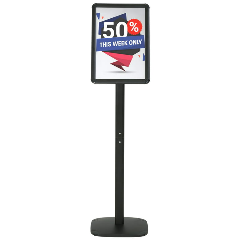  Adjustable Pedestal Sign Holder Poster Stand - 11 x 17 Inch  Vertical & Horizontal Sign Stand Displayed Poster Holder - Round Base Sign  Stands for Display, Advertisement & Outdoor Sign
