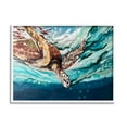 thumbnail image 4 of Stupell Industries Splashing Sea Turtle Diving Below Ocean Surface Painting White Framed Art Print Wall Art, Design by Stacy Gresell, 4 of 5