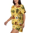 thumbnail image 2 of Fotbe Forest Guard Print Pajama Set for Women 2 Piece Loungewear Short Sleeve Tops and Shorts Set Soft Sleepwear-Large, 2 of 7