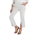 thumbnail image 4 of PENGXIANG Women Casual Baggy Fit Pants  High Waisted Solid Color Flare Leg Split Trousers with Pockets, 4 of 6