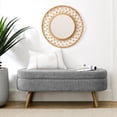 thumbnail image 4 of BSHTI Ottoman Oval Storage Bench,Rubber Wood Legs,Storage Bench with Cylindrical Arms and Iron Legs for Hallway Living Room Bedroom, 4 of 9