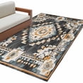 thumbnail image 2 of 3'x5' Area Rugs, Grey Orange Boho Indoor Outdoor Area Rug for Living Room Bedroom, Southwestern Ethnic Retro Geometric Washable Bathroom Rugs Kitchen Floor Carpet Mats Home Decor Aesthetic, 2 of 8