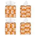 thumbnail image 2 of Lsque Cute Fox Faces Pattern Printed Tissue Box Cover Holder, Facial Paper Organizer Dispenser,Square with Bottom Belt, PVC Leather Decorative Organizer, 2 of 8