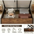 thumbnail image 6 of VanAcc Full Size Lift Up Storage Platform Bed Frame, Metal Bed Frame with Wooden Slats Support, Large Storage Space, Easy Assembly, Rustic Brown, 6 of 7