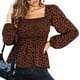 thumbnail image 4 of SAYOO Blusa leopardo de manga larga SAYOO  moda, 4 of 9