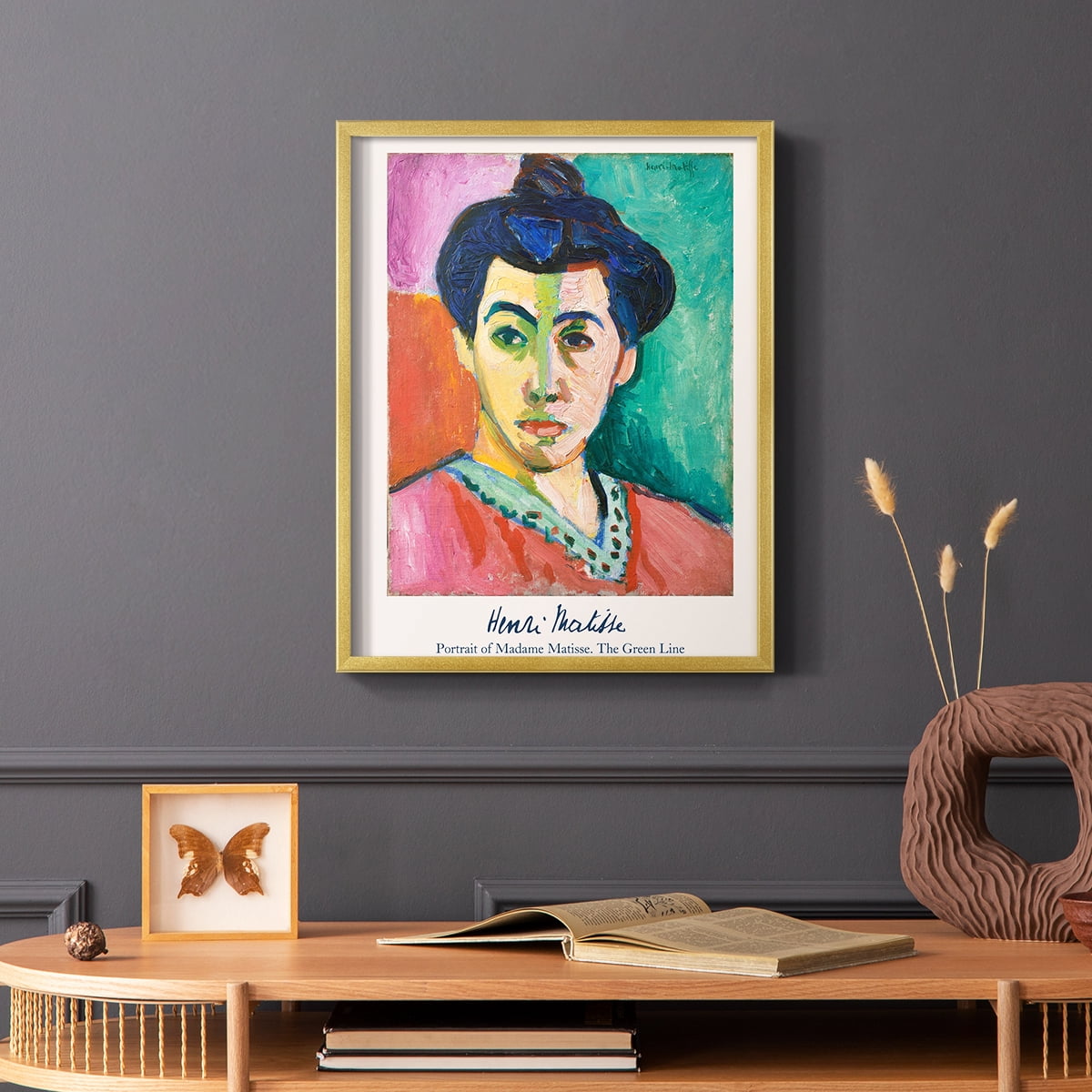 Matisse DIII Framed Print in Gold Solid Wood Framed Print No Nail Hanging