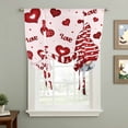 thumbnail image 2 of Pink Valentines Gnomes Tie Up Curtains for Windows, Adjustable Balloon Window Shades, Love Heart Red Kitchen Window Treatments Farmhouse Short Curtains with Rod Pocket 42"x45", 2 of 8