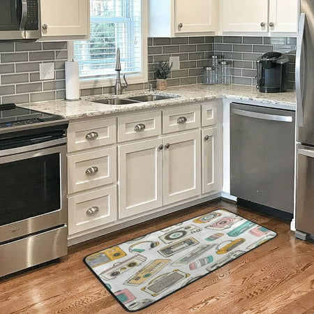 

Long Floor Mat 39x20Inch Kitchen Mat Bathroom Mat Living Room Mat Bedroom Mat Absorbent Delicate Fabric No Ball Do Not Fade Various Audio Cartoons