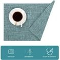 thumbnail image 5 of Placemats Set of 4, Yamaziot Double Layer Cloth Fabric Heat Resistant Place Mat, Washable Reversible Rectangle Dining Table Mats, Linen Style Gray Blue, 12"x18", 5 of 9