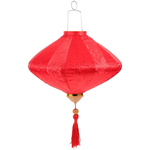 BESTYASH Traditional Lanterns Red Cloth Hanging Shape 1Pcs for Home Decor