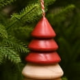 thumbnail image 3 of Holiday Time Winter Chalet Wooden Christmas Tree Ornament, Red, 3 of 4