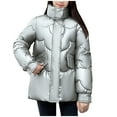 thumbnail image 2 of Elainilye Fashion Womens Jackets Winter Warm Pocket Coat Long Jacket Winter Long Sleeve Down Parkas Overcoat,Blue, 2 of 7