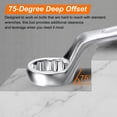 thumbnail image 3 of Uxcell 2pcs Combination Wrench Offset 18mm 75-Degree 12-Point Box End and 15° Angled Open End Metric CR-V Steel Nickel Plated Multi-function Spanners for Mechanics DIY Enthusiasts, 3 of 6