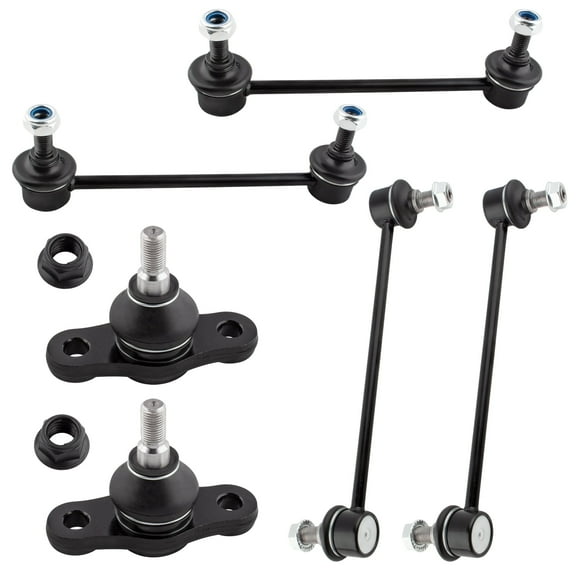 BOXI 6pcs Front & Rear Sway Bars Ball Joints Kit Fit for Hyundai Elantra 2011-2012 2.0L / for Hyundai Elantra 2009-2010 | K500074 K750032 K750102