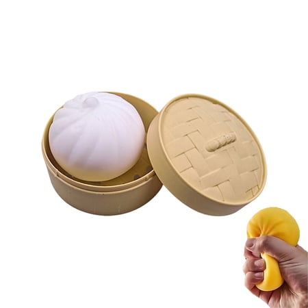 RICHMJ Mini Dumpling Squishes Toys Kawaii Mini Dumpling Squeeze Toys with Steamer Dumplings Stress Balls for Adults Relieve Stress Ideal Gift for Mother s Day & Birthday Gift (S)
