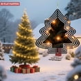 thumbnail image 4 of Stylish Metal Hanging Christmas Tree Wind Spinner - Concentric Circle Design with Illuminated Fir Branches for Festive Garden Decor, 4 of 7