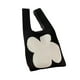 thumbnail image 4 of Bolso de hombro para mujer, bolso de punto con flores, bolso de mano informal de moda para mujer Blanco, 4 of 9