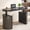 black, variant on Mid Century Modern Electric Standing Desk with Storage, 55x22 Small Sit Stand Adjustable Height Computer Desk for Home Office