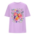 thumbnail image 4 of Graphic Tees for Women T-Shirts Women's Oversized Top Loose Short Sleeve T Shirt Style for Everyday Comfort and Casual Blue XL, 4 of 5