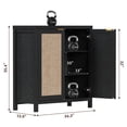 thumbnail image 2 of Surmoby 34.3" Rattan Sideboard Buffet Cabinet Set of 3,Boho Sideboard Storage Cabinet with Doors Farmhouse Kitchen Buffet Credenza, Liquor Cabinet Accent Cabinet,Black Oak, 2 of 7