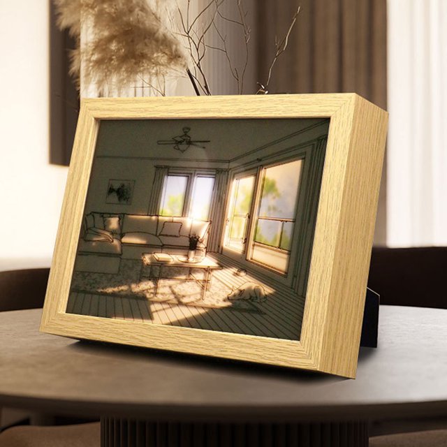 Dibujo Luz nocturna Atenuación Obra de arte Noche Luminosa Carga USB para el dormitorio del hogar WDOplteas Para estrenar