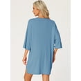 thumbnail image 5 of DARING DIVA Women's Plus Oversized Lounge Set T-Shirt and Biker Shorts Gray Blue S, 5 of 7