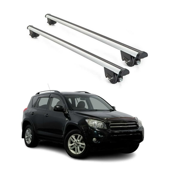 OMAC Roof Rack Cross Bars Lockable for Toyota RAV4 2001-2012 Gray 2 Pcs Anti-Theft for Travel Kayak Canoe Surf Ski Snowboard Camping