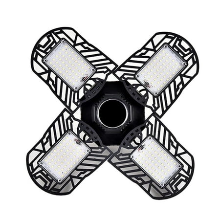 

10000LM LED Garage Light E27 100W Bulb Deformable Ceiling Fixture Lamp for Workshop Industrial and Mining Land-Black